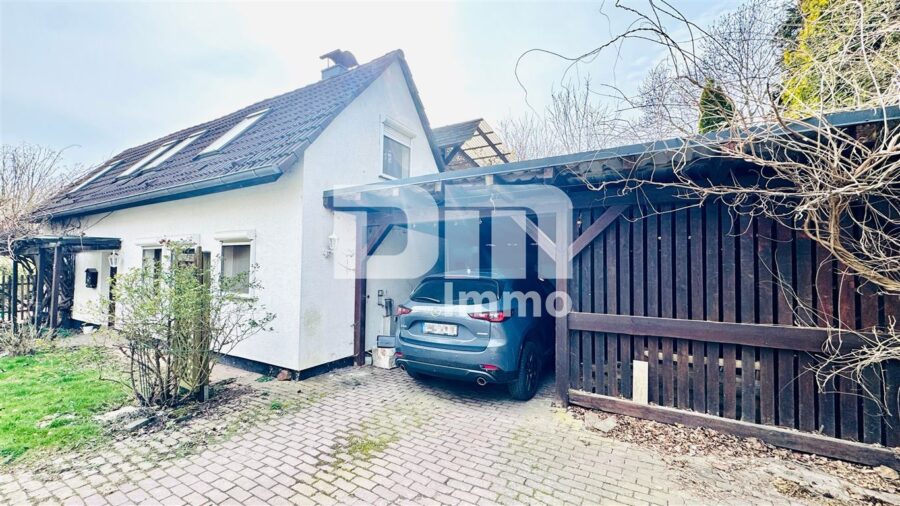 Natur pur - Einfamilienhaus am Ortsrand mit großem Grundstück, Carport und Terrasse - Frontansicht / Carport